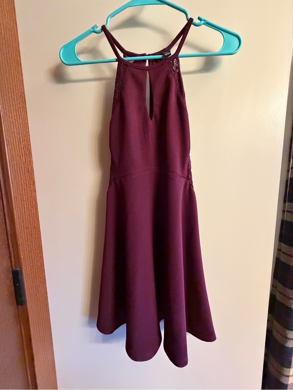 Girls' Burgundy Halter Party Dress